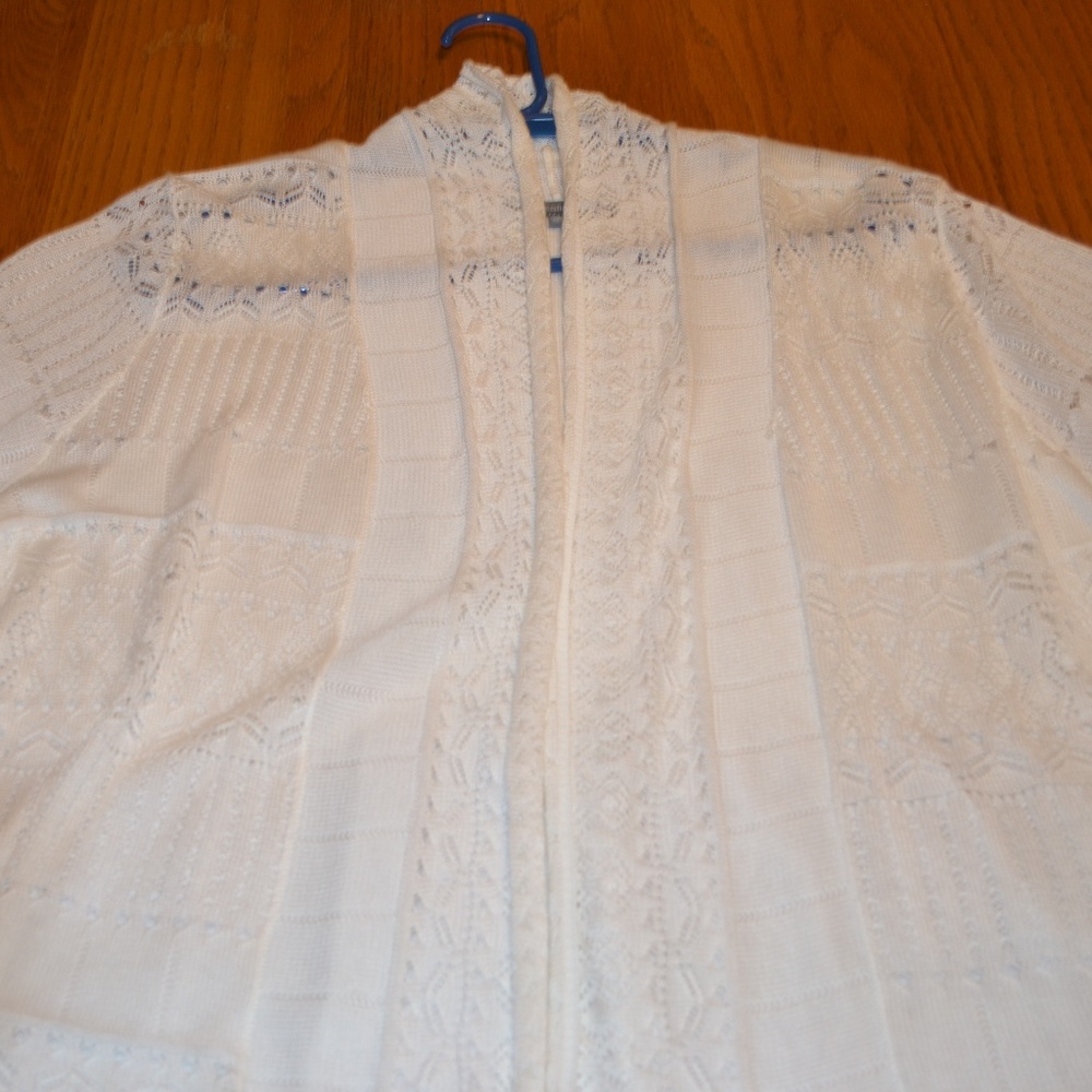 NY Collection Woman's Sheer Lace Open Caridigan XL